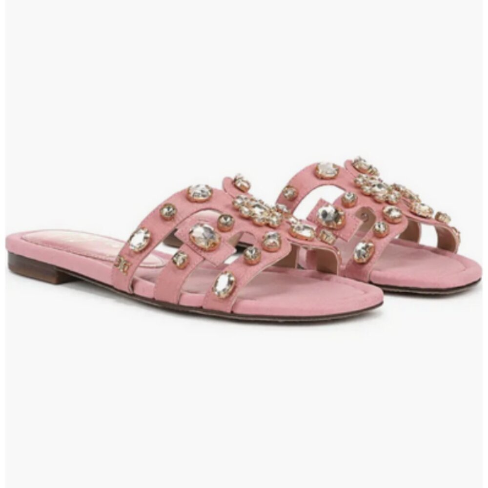 💕SAM EDELMAN💕 Bay Ray Slide Sandal ~ Pink Lily 9 New Without Box
